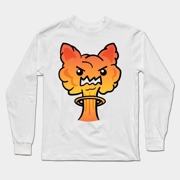 Angry Cat Explosion Catastrophe Long Sleeve T-Shirt by ShexxarDesigns